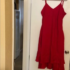 Beautiful red linen sundress